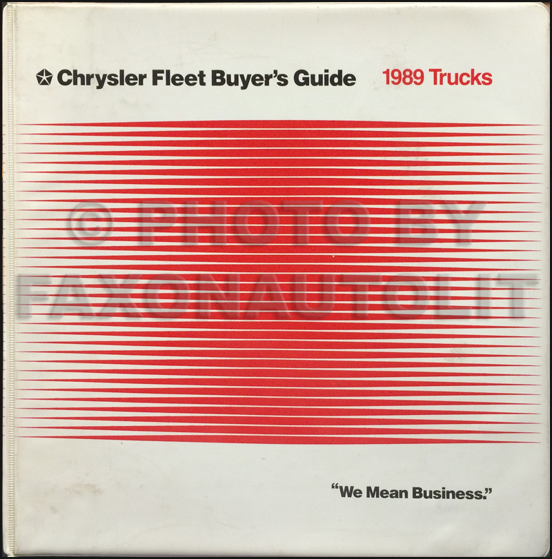 1989 Dodge Truck Jeep Fleet Buyer's Guide Original
