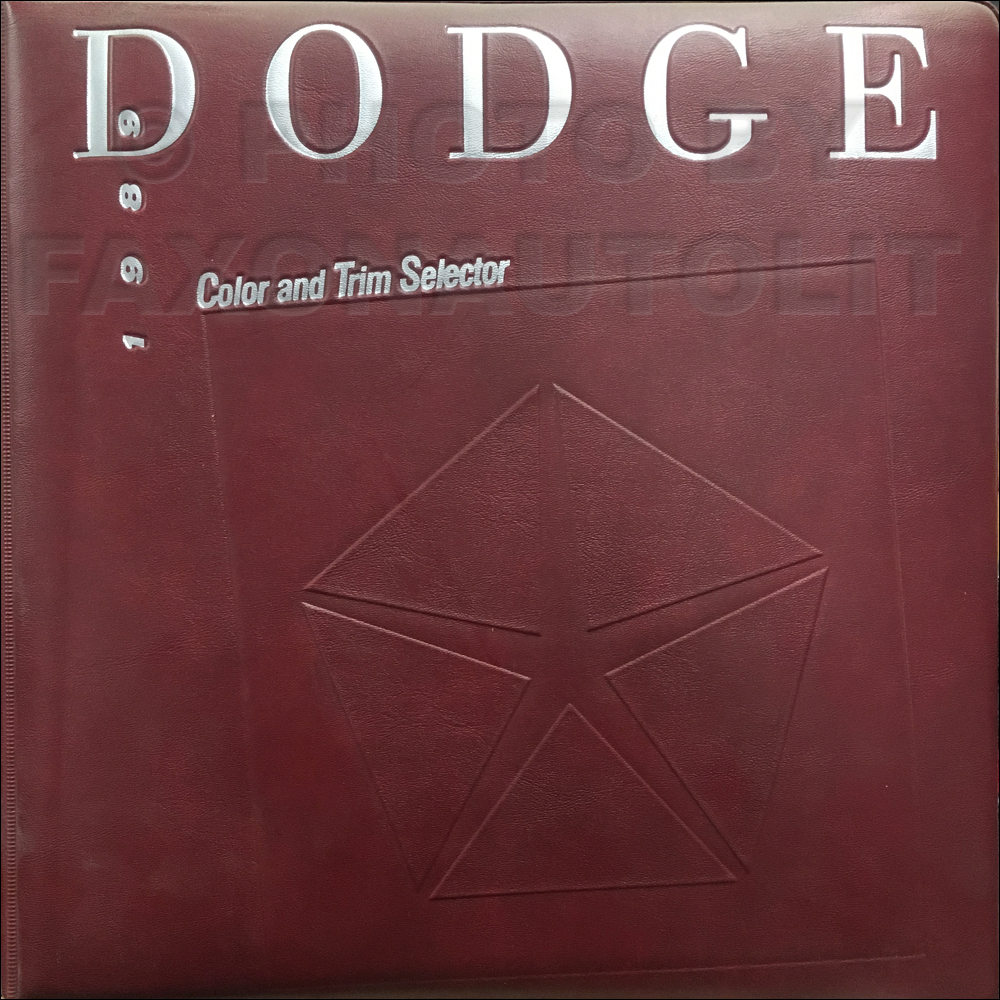 1989 Dodge Car Color & Upholstery Album Original