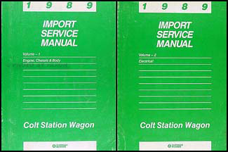 1989 Colt Station Wagon Shop Manual Original 2 Volume Set 