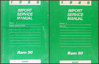 1989 Dodge Ram 50 Truck Shop Manual Original 2 Volume Set 