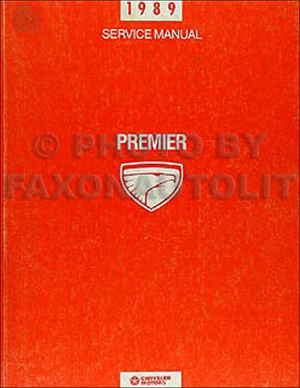 1989 Eagle Premier Repair Manual Original 