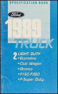 1989 Ford Pickup and Van Service Specification Book Original 