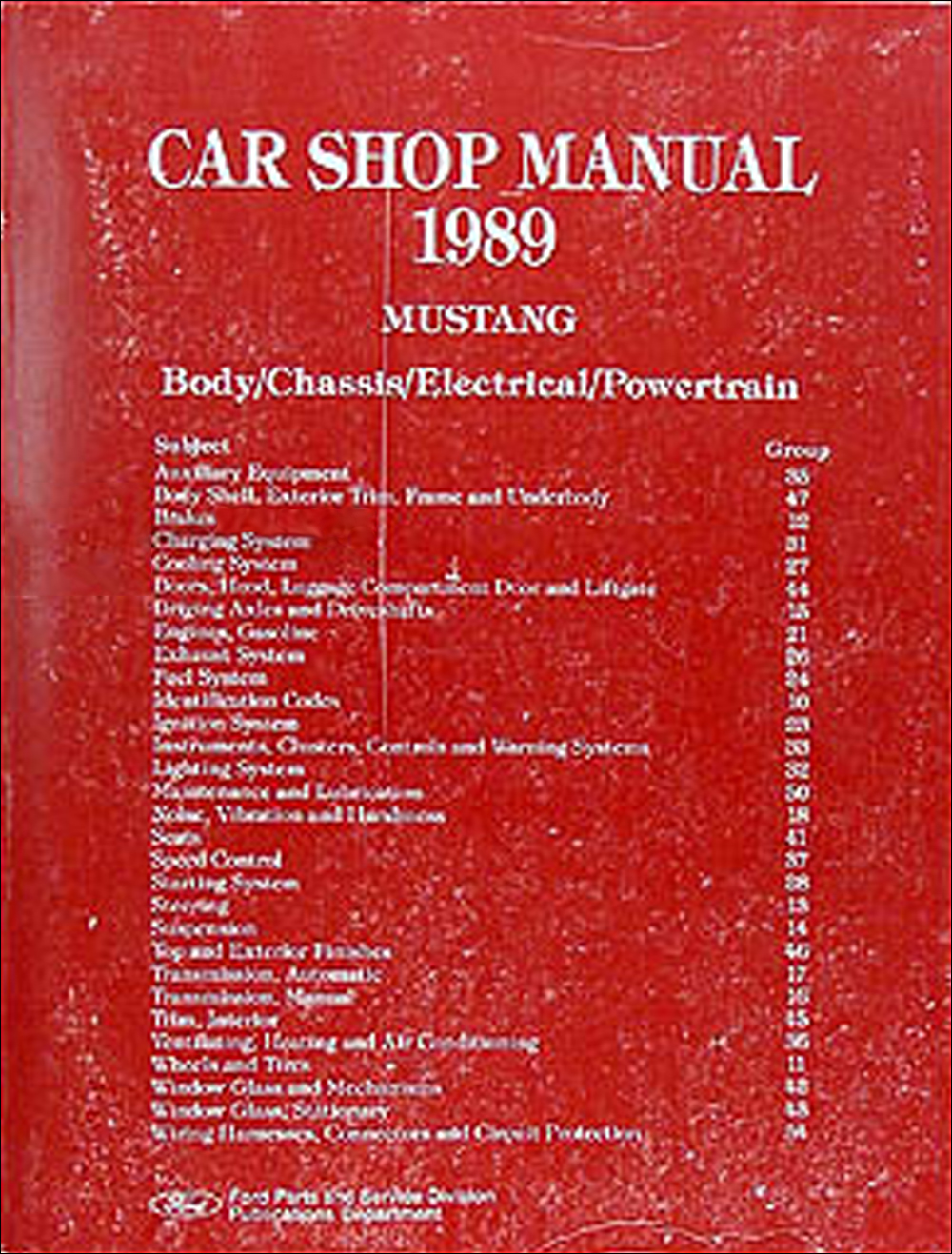 1989 Ford Mustang Repair Shop Manual Original 