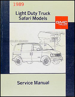 1989 GMC Safari Van Shop Manual Original 