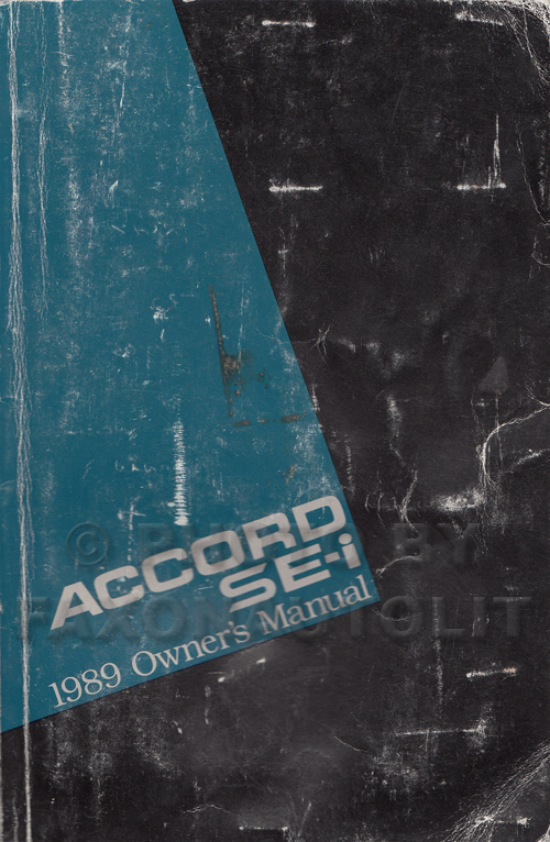 1989 Honda Accord SE-i Owner's Manual Original