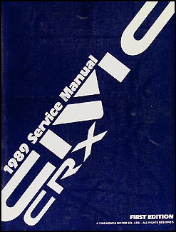 1989 Honda Civic CRX Repair Shop Manual Original