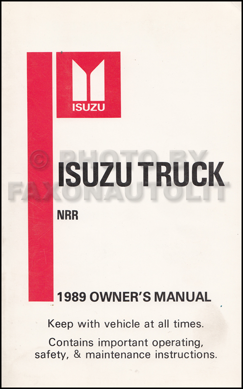1989 Isuzu NRR Truck Owner's Manual Original
