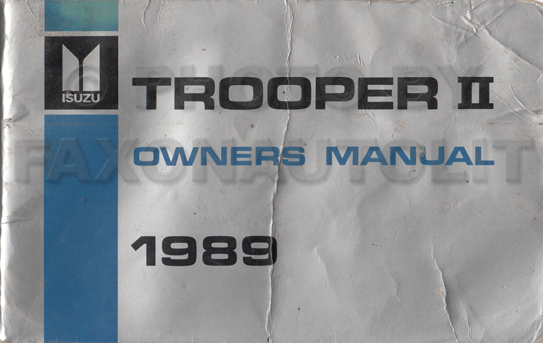1989 Isuzu Trooper II Owner's Manual Original Canadian