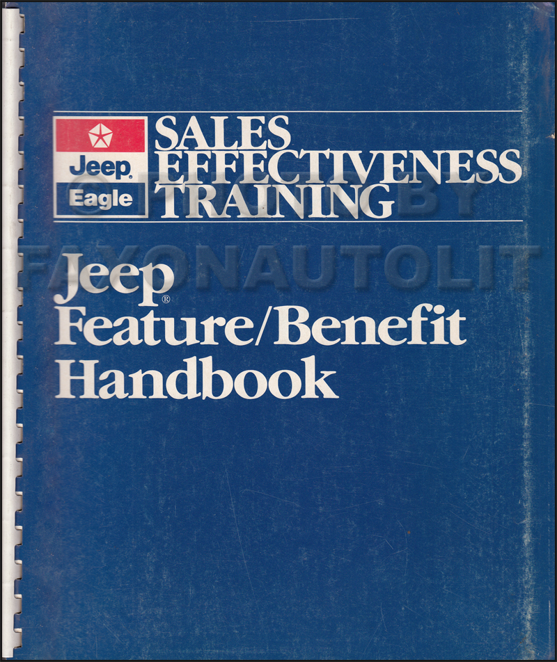 1989 Jeep Sales Training Feature/Benefit Handbook Original
