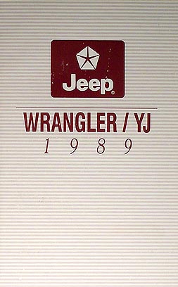 1989 Jeep Wrangler/YJ Owner's Manual Original