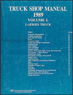 1989 Ford L-Series Truck 8000 & 9000 Repair Manual Original