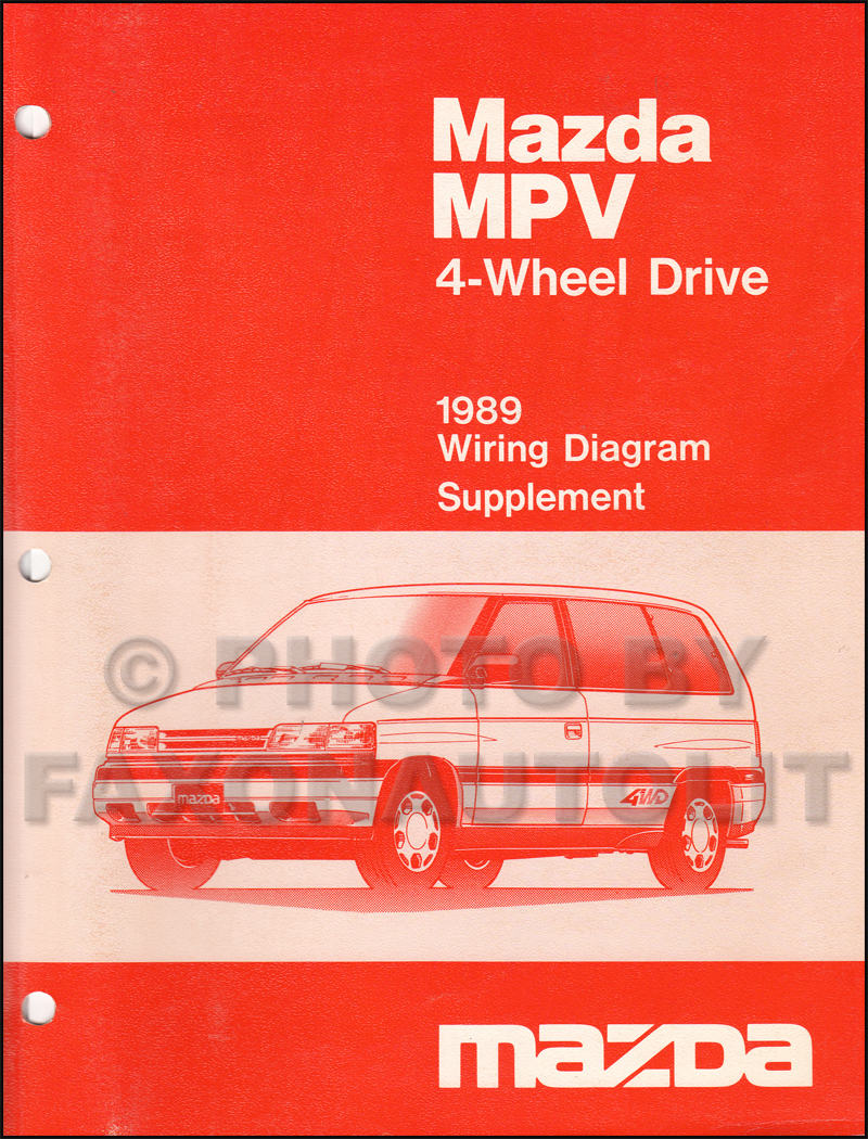 1989 Mazda MPV 4WD Wiring Diagram Manual Supplement Original