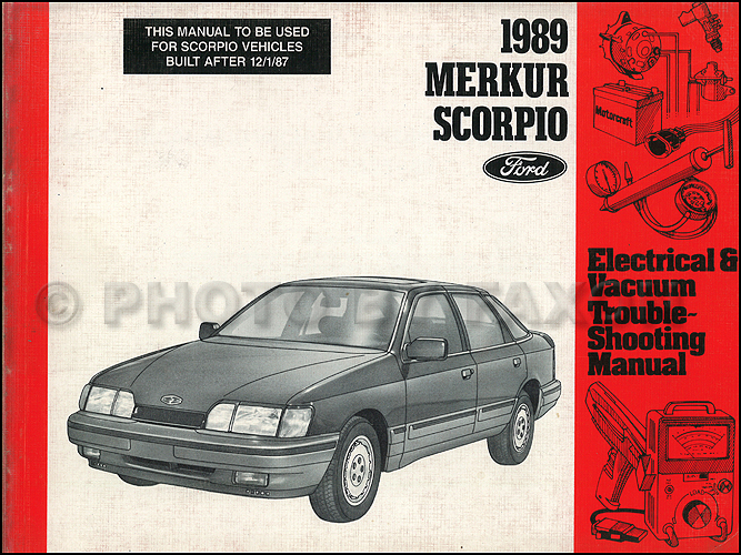 1989 Merkur Scorpio Electrical and Vacuum Troubleshooting Manual