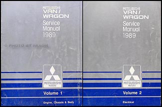 1989 Mitsubishi Van & Wagon Repair Manual 2 Volume Set Original