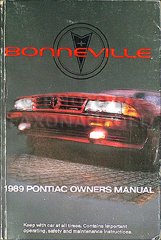 1989 Pontiac Bonneville Original Owner's Manual 89 LE SE SSE