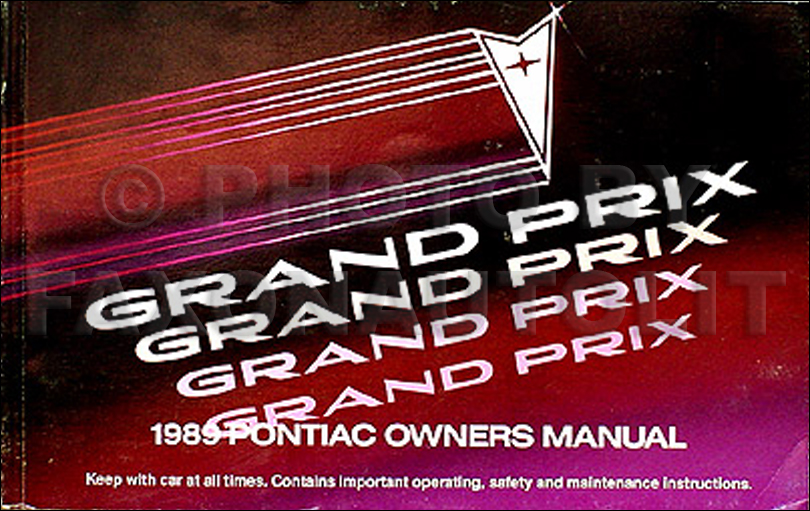 1989 Pontiac Grand Prix Original Owner's Manual