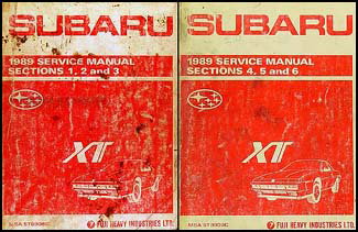 1989 Subaru XT Repair Manual Original 6 Section Set