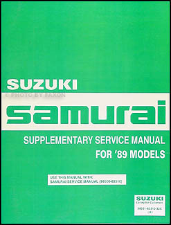 1989 Suzuki Samurai Repair Manual Supplement Original