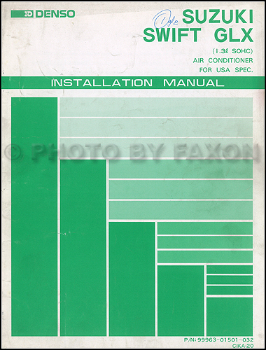 1989 Suzuki Swift GLX A/C Installation Manual Original