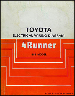 1989 Toyota 4Runner Wiring Diagram Manual Original