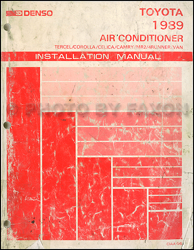 1989 Toyota Air Conditioner Installation Manual Original