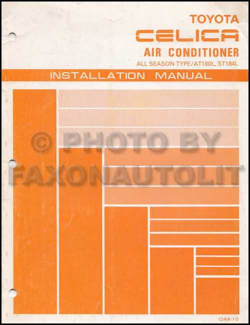1989 Toyota Celica Air Conditioner Installation Manual Original