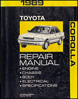 1989 Toyota Corolla Repair Manual Original