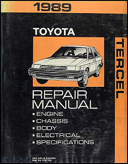 1989 Toyota Tercel Repair Manual Original