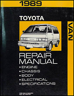 1989 Toyota Van Repair Manual Original 