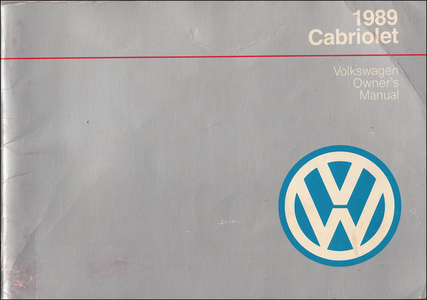 1989 Volkswagen Cabriolet Owner's Manual Original