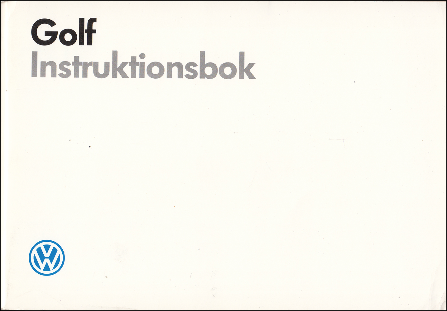 1989 Volkswagen Golf Owner's Manual SWEDISH Original