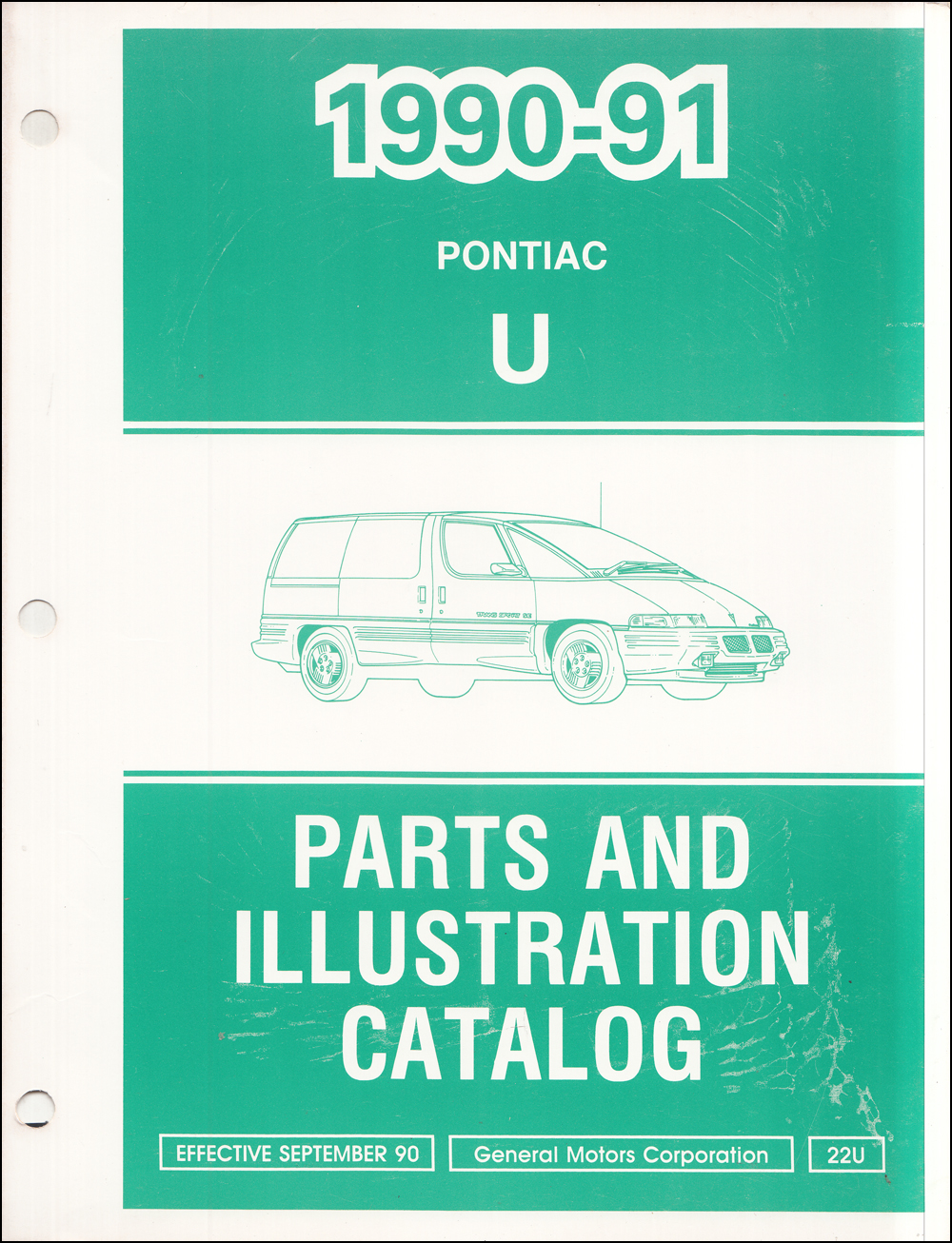 1990-1991 Pontiac Trans Sport Van Parts Book Original