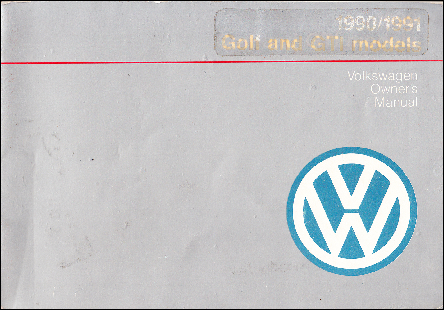 1990-1991 Volkswagen Golf & GTI Owner's Manual Original