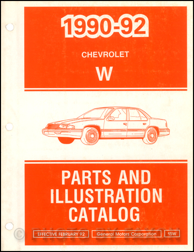 1990-1992 Chevrolet Lumina Car Parts Book Original
