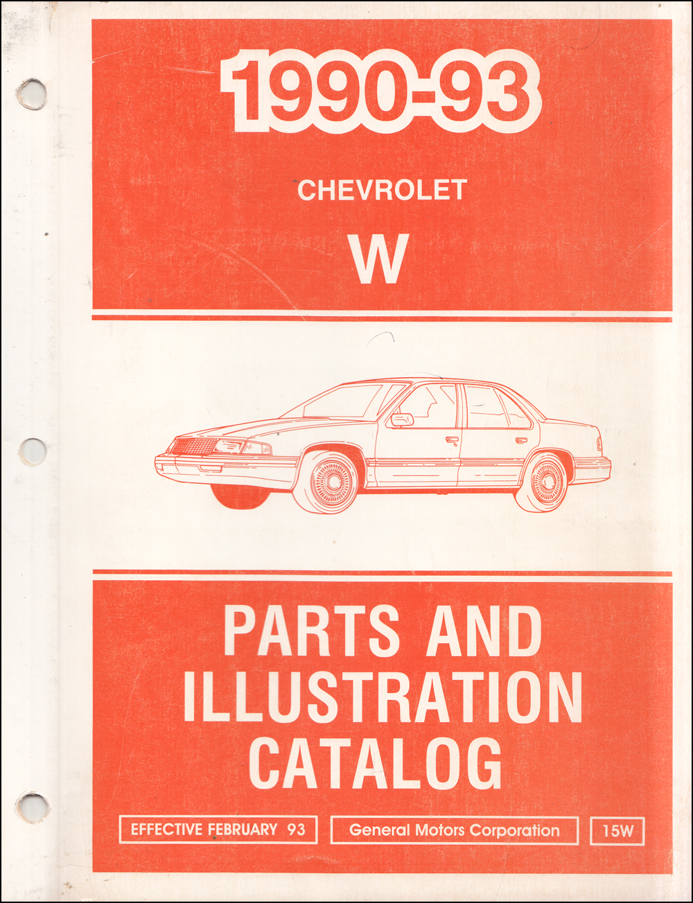 1990-1993 Chevrolet Lumina Car Parts Book Original