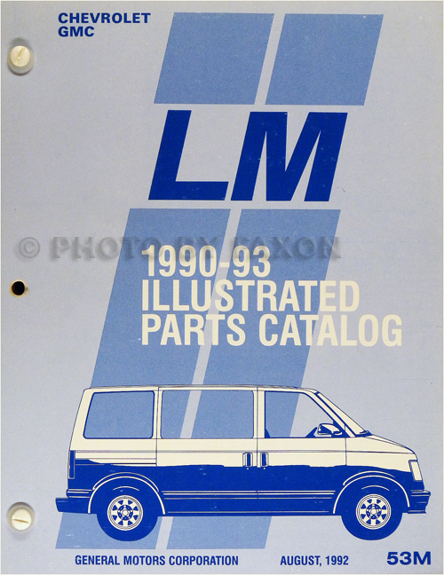 1990-1993 Chevrolet Astro GMC Safari Minivan Parts Book Original