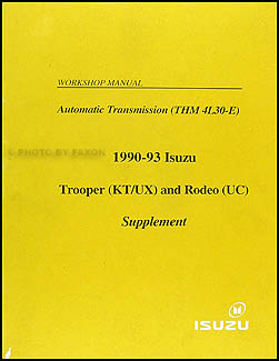 1990-1993 Isuzu Trooper & Rodeo Auto Transmission Repair Shop Manual Supp.