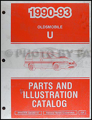 1990-1993 Oldsmobile Silhouette Van Parts Book Original