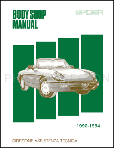 1990-1994 Alfa Romeo Spider Body Shop Manual Reprint