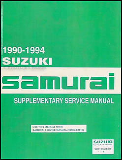 1990-1995 Suzuki Samurai Repair Manual Supplement Original