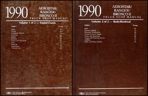 1990 Ford Aerostar, Ranger, &amp; Bronco II Repair Shop Manual Set Original