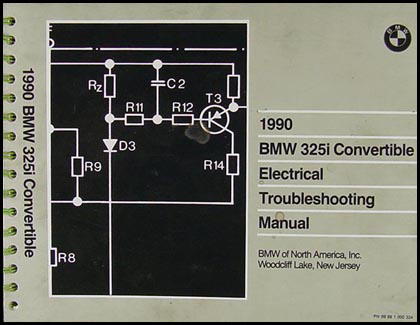 1990 BMW 325i Convertible Electrical Troubleshooting Manual Original