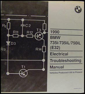 1990 BMW 735i 735iL 750iL Electrical Troubleshooting Manual Original
