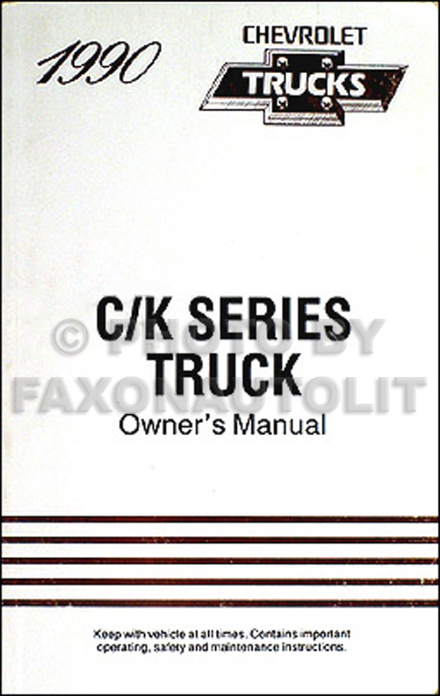 1990 Chevrolet C/K Pickup Truck Original Owner's Manual 90 Chevy