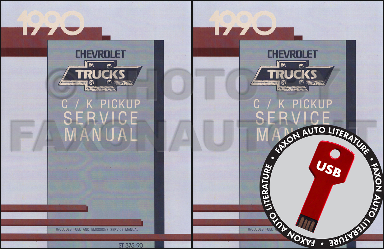 1990 Chevrolet C/K Pickup Service and Overhaul Manuals on USB