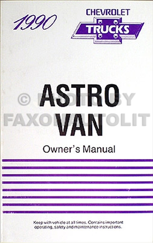 1990 Chevrolet Astro Van Original Owner's Manual 90 Chevy