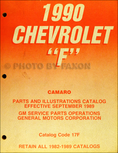 1990 Chevrolet Camaro Parts Book Original