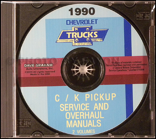 1990 Chevrolet C/K Pickup Service and Overhaul Manuals on CD