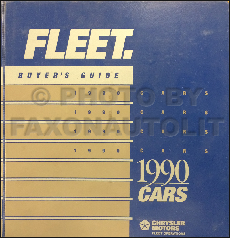 1990 Chrysler Plymouth Dodge Eagle Fleet Buyer's Guide Original