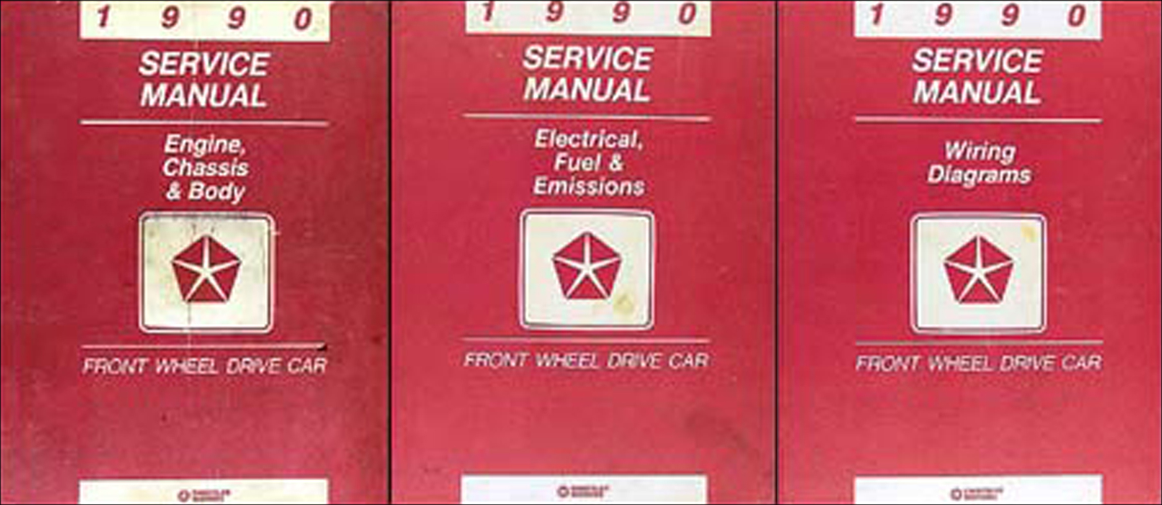 1990 MoPar FWD Car Repair Manual 3 Vol Set